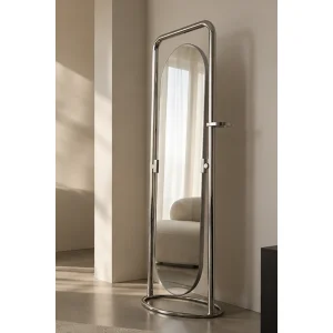 Veyron Chrome Steel Full Length Mirror - 2