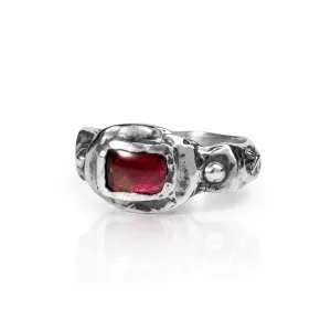 Crimson Oath Garnet Taşlı Gümüş Yüzük - 2