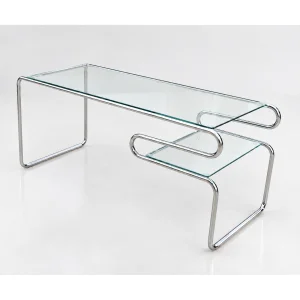 Loop Chrome and Glass Study Desk