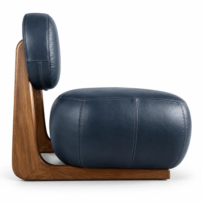 Forma N°1 100% Leather Grey/Blue Armchair - 2