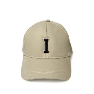 Initials Burgundy Letter I Embroidered Cap - 1