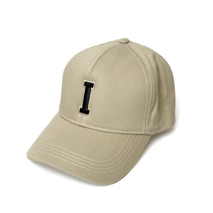 Initials Burgundy Letter I Embroidered Cap - 2