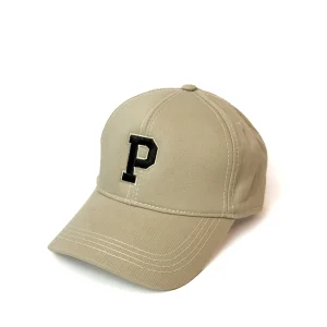 B Letter Embroidered Burgundy Cap - 2
