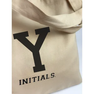 Initials Beige Tote Bag Y - 3