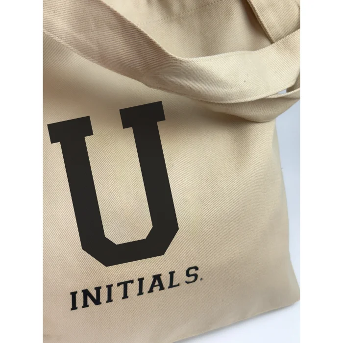 Beige Initial U Tote Bag - 3