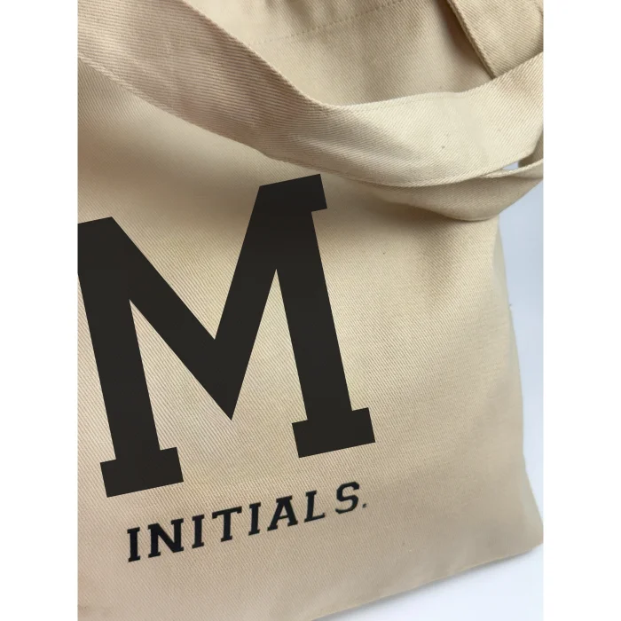 Beige Initial M Tote Bag - 3