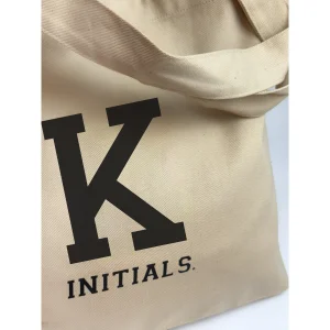 Beige Initial Tote Bag - 3