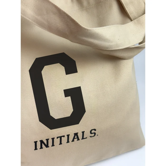 G Initial Beige Tote Bag - 3