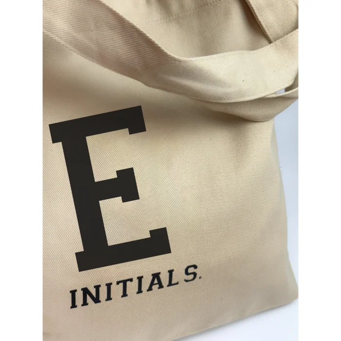 Initials Bej Tote Bag Çanta - 3