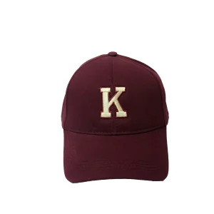 Burgundy Initials Letter K Cap - 1