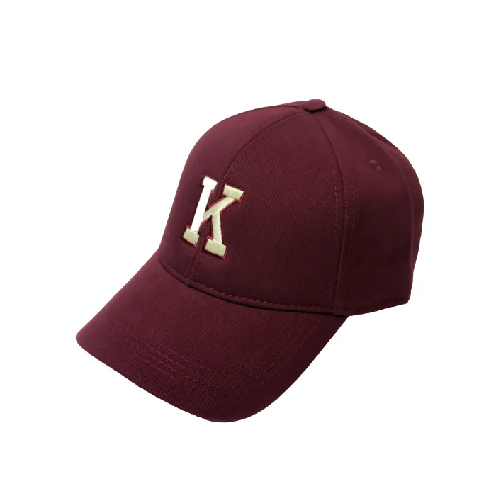 Burgundy Initials Letter K Cap - 2