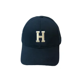 Lacivert Harf Nakışlı Şapka - 1