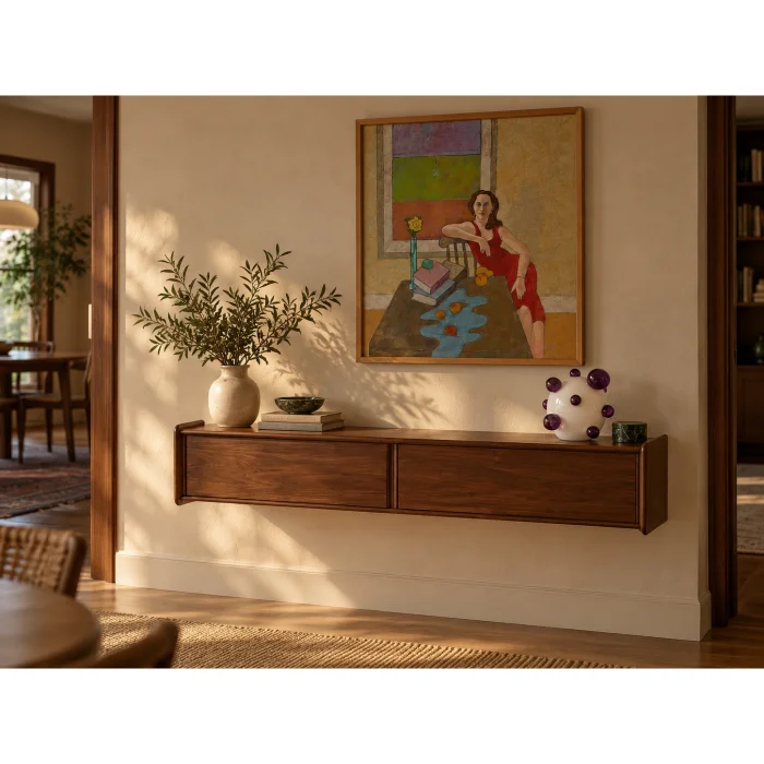 Madera Ceviz Duvara Monte Konsol - 2