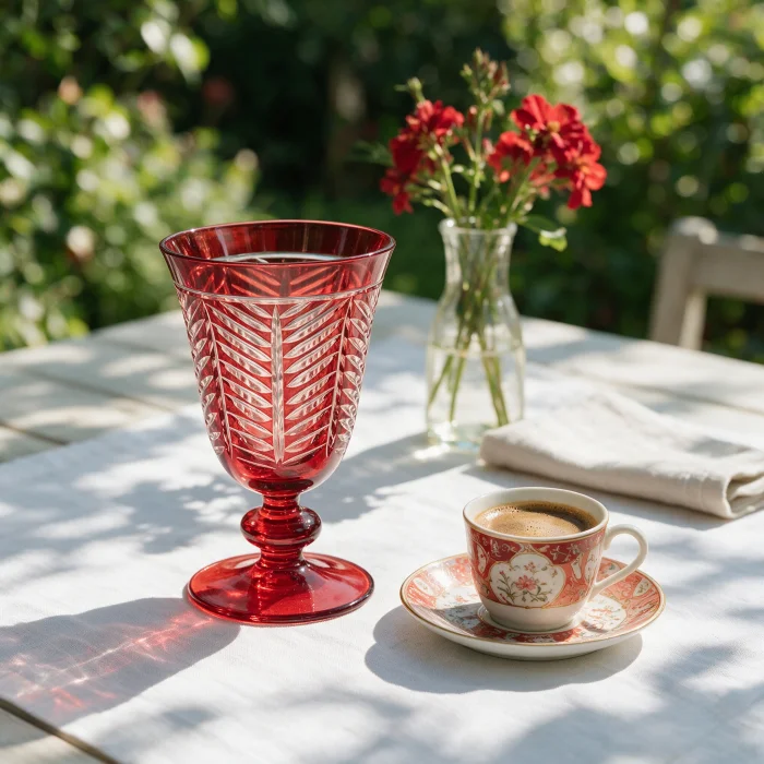 Lanza Kırmızı Kristal Kadeh 280 ml - 3