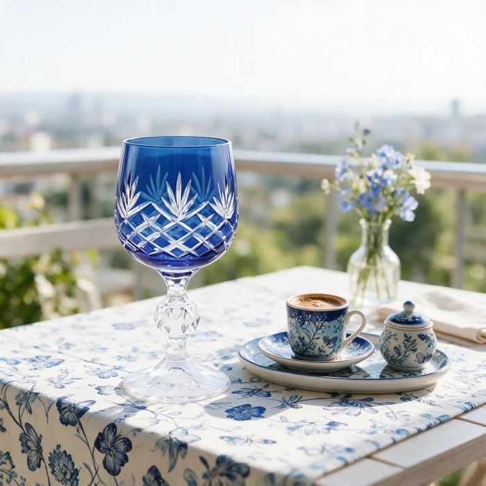 Ara El Kesimi Kristal Kahve Yanı Su Bardağı - 2