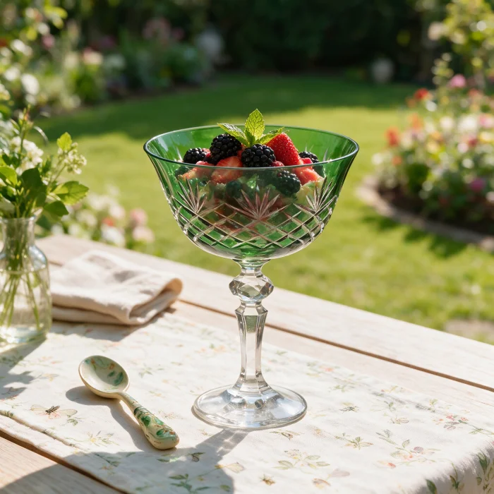 Ara Crystal Green Dessert Coupe - 2