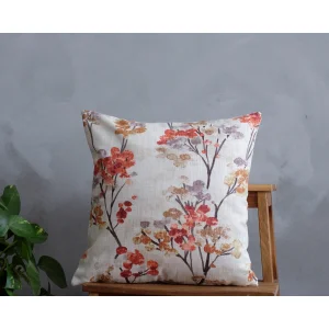 Autumn Flowers Patterned Cotton Cushion Cover - 3