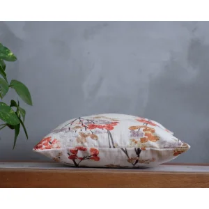 Autumn Flowers Patterned Cotton Cushion Cover - 5
