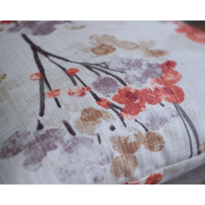 Autumn Flowers Patterned Cotton Cushion Cover - 6