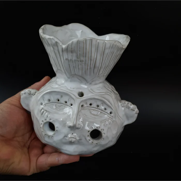 Stoneware Yüz Figürlü Buhurdanlık - 6