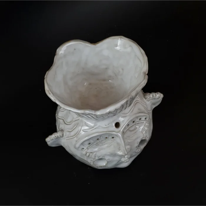 Stoneware Yüz Figürlü Buhurdanlık - 5