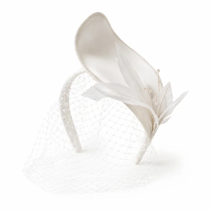 Ivory Swan Vualetli Nikah Şapkası Taç - 2
