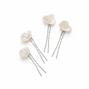Liora Porcelain Flower Hair Pins Set of 4 - 1