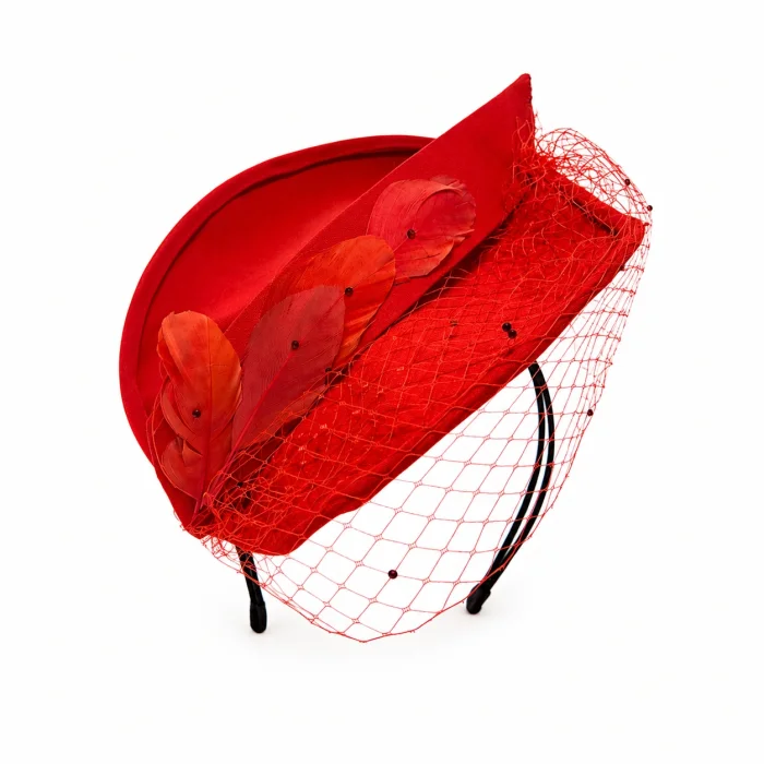 Scarlet Veiled Hat - 2