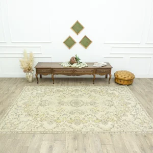 Vintage Hand-Woven Beige Rug 200x299 cm - 2