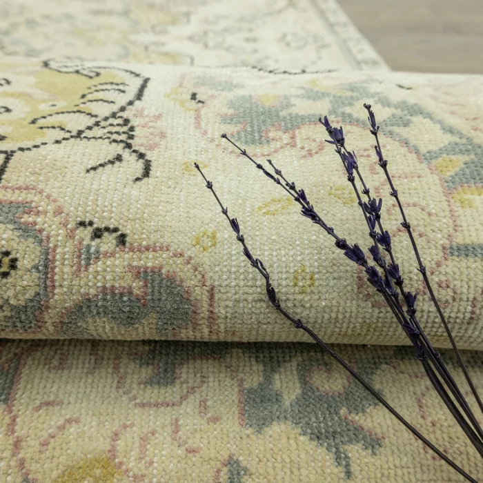 Vintage Hand-Woven Beige Rug 200x299 cm - 7