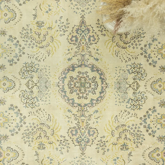 Vintage Hand-Woven Beige Rug 200x299 cm - 4