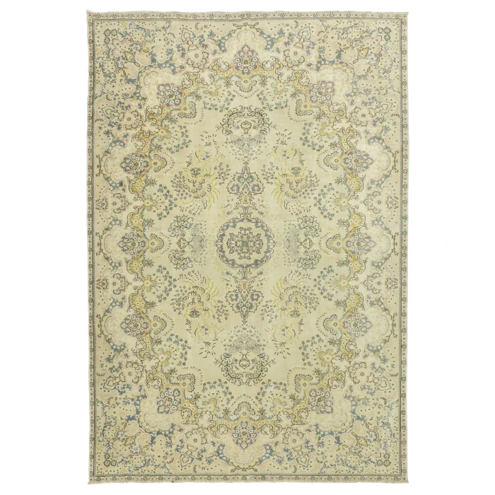 Vintage Hand-Woven Beige Rug 200x299 cm - 1