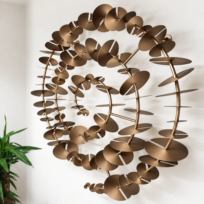 Time Spiral Gold Metal Wall Decor - 5
