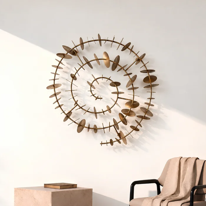 Time Spiral Gold Metal Wall Decor - 2
