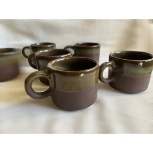 Olive Stoneware Seramik Espresso Kahve Fincanı ve Tabak Seti - 4
