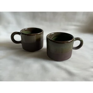 Olive Stoneware Seramik Espresso Kahve Fincanı ve Tabak Seti - 3