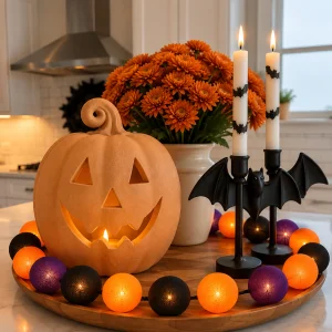 Halloween Glow - Pumpkin, Plum & Midnight Işıklı Top Aydınlatma Zinciri - 2