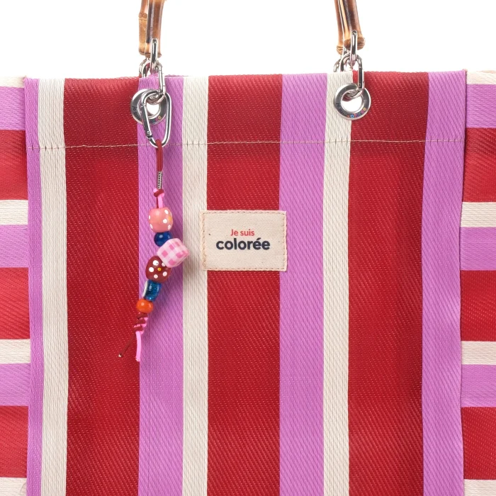 Cabas-x Grenadine Natural Bamboo Handle Tote Bag - 4