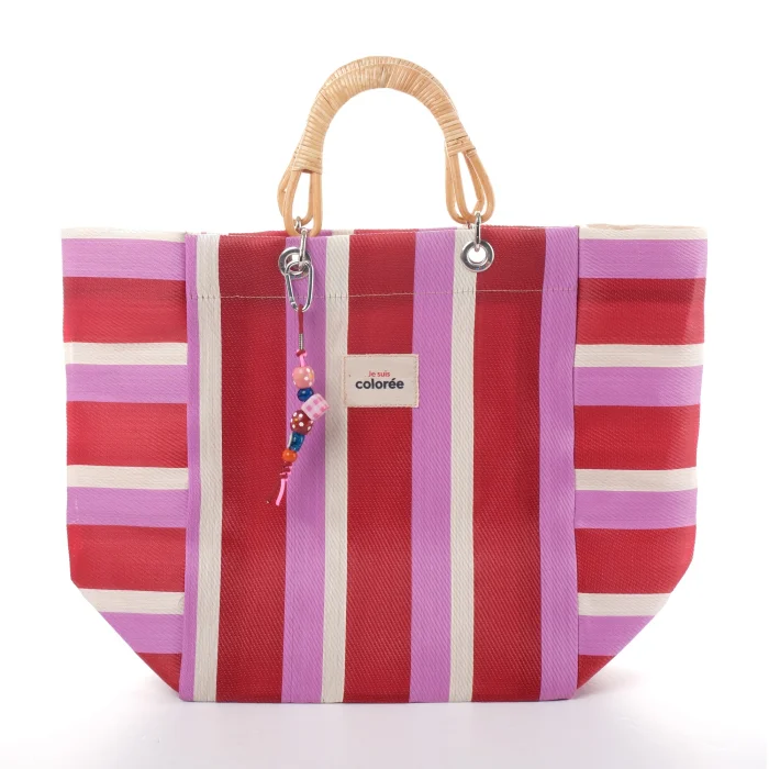Cabas-X Grenadine Natural Bambou Tresse Tote Bag - 1