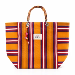 Cabas-x Mandarine Natural Bambou Saplı Tote Çanta - 1
