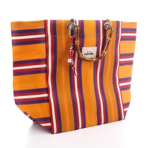 Cabas-x Mandarine Natural Bambou Saplı Tote Çanta - 2