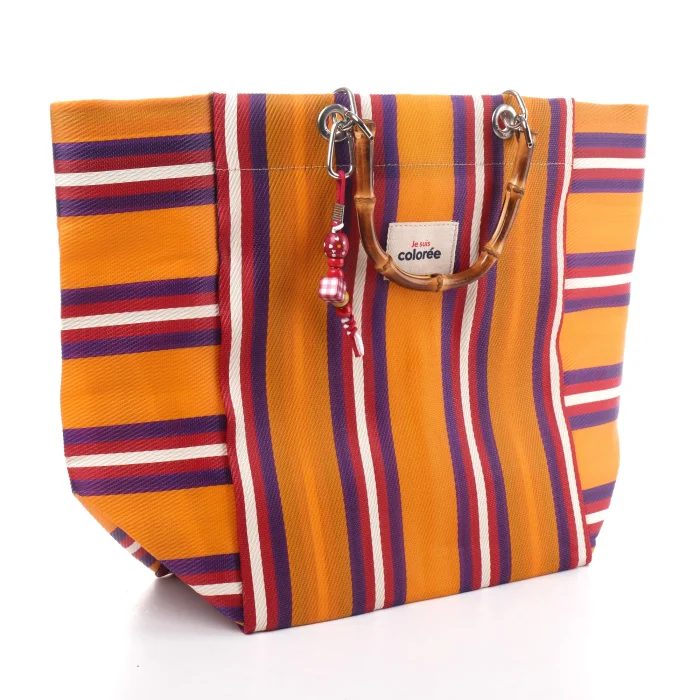 Cabas-x Mandarine Natural Bambou Saplı Tote Çanta - 2