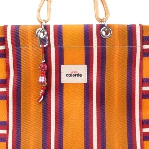 Cabas-x Mandarine Natural Bambou Tresse Tote Çanta - 4