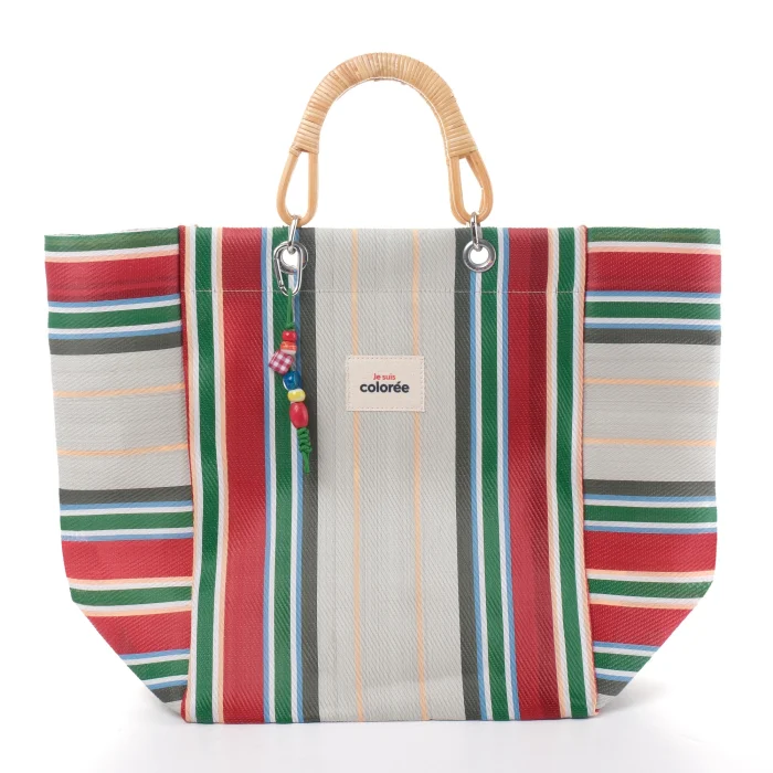 Cabas-x Pinede Natural Bambou Tresse Handle X Tote Bag - 1