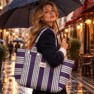 Cabas XL Prune Tote Bag - 3