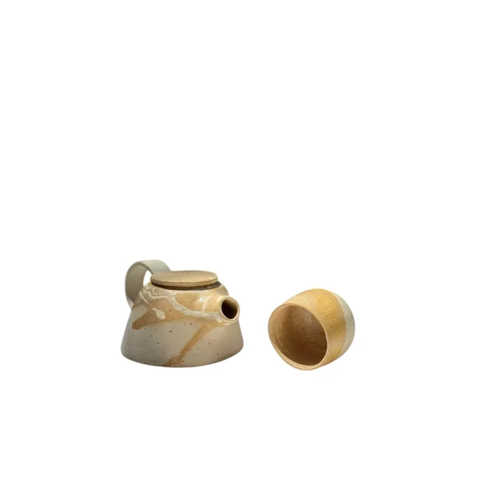 Terra Speckled Seramik Demlik ve Bardak Seti - 2