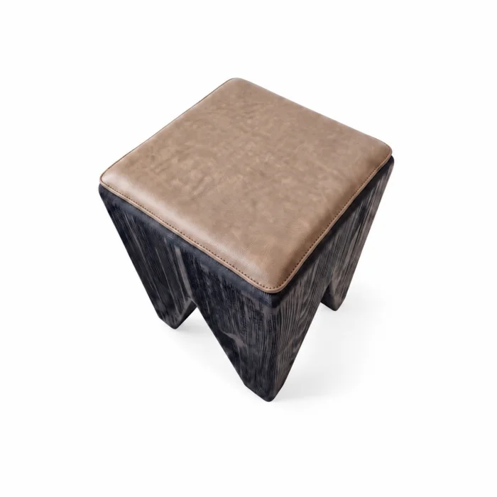 Modo Solid Spruce Side Table and Pouf - 2