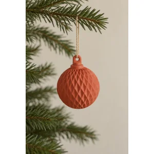 Geometric Patterned Christmas Ornament Set of 6 with Gift Box - Red Green White 5 Cm - 3
