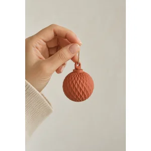 Geometric Patterned Christmas Ornament Set of 6 with Gift Box - Red Green White 5 Cm - 6