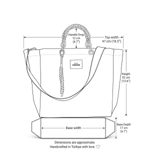 Corde Sap Corail Cabas Tote Çanta - 5